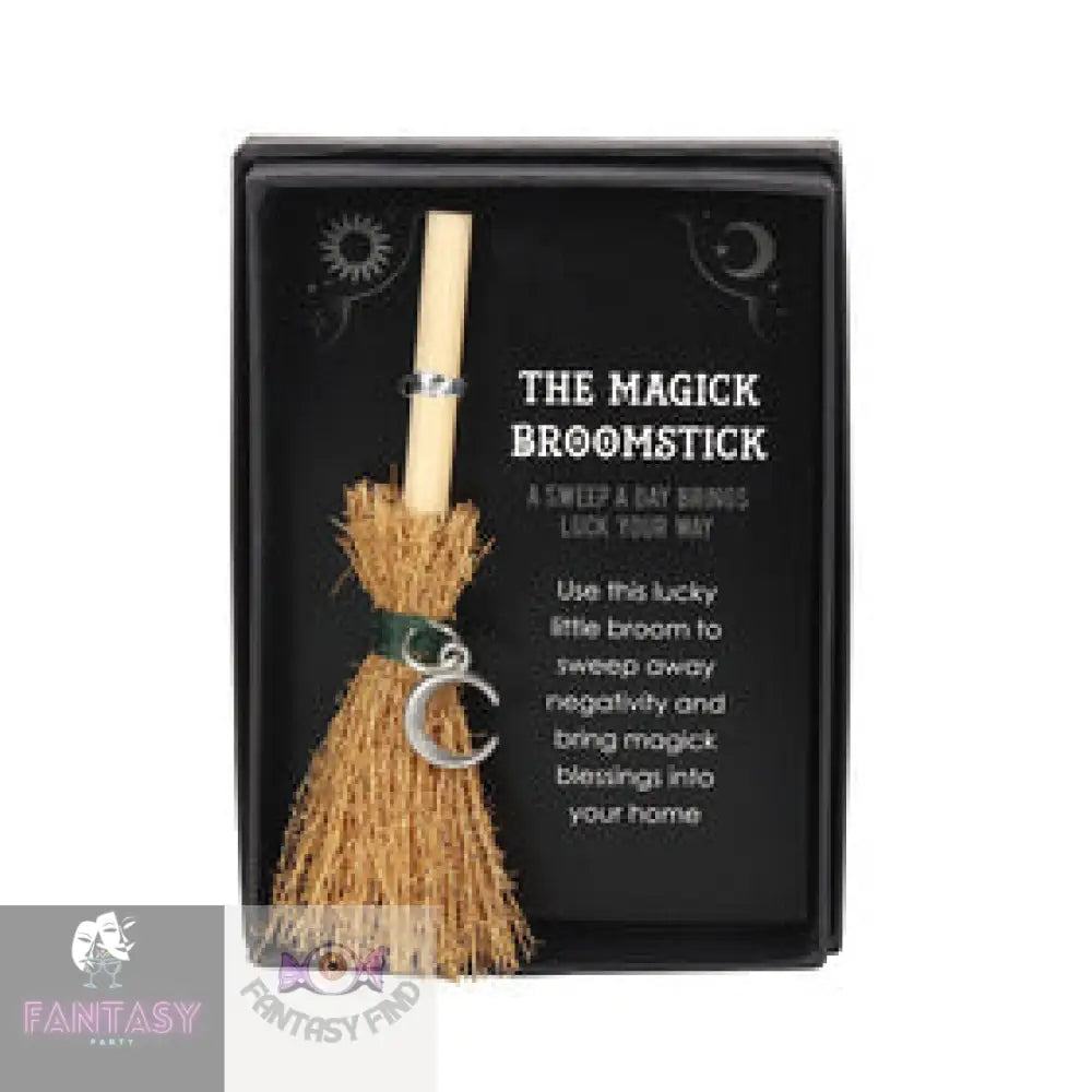 Crescent Moon Mini Magick Wood And Grass Broomstick