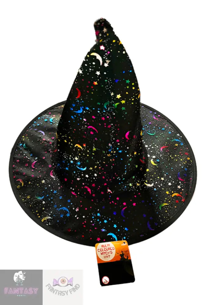 Deluxe Multi Coloured Witch Hat