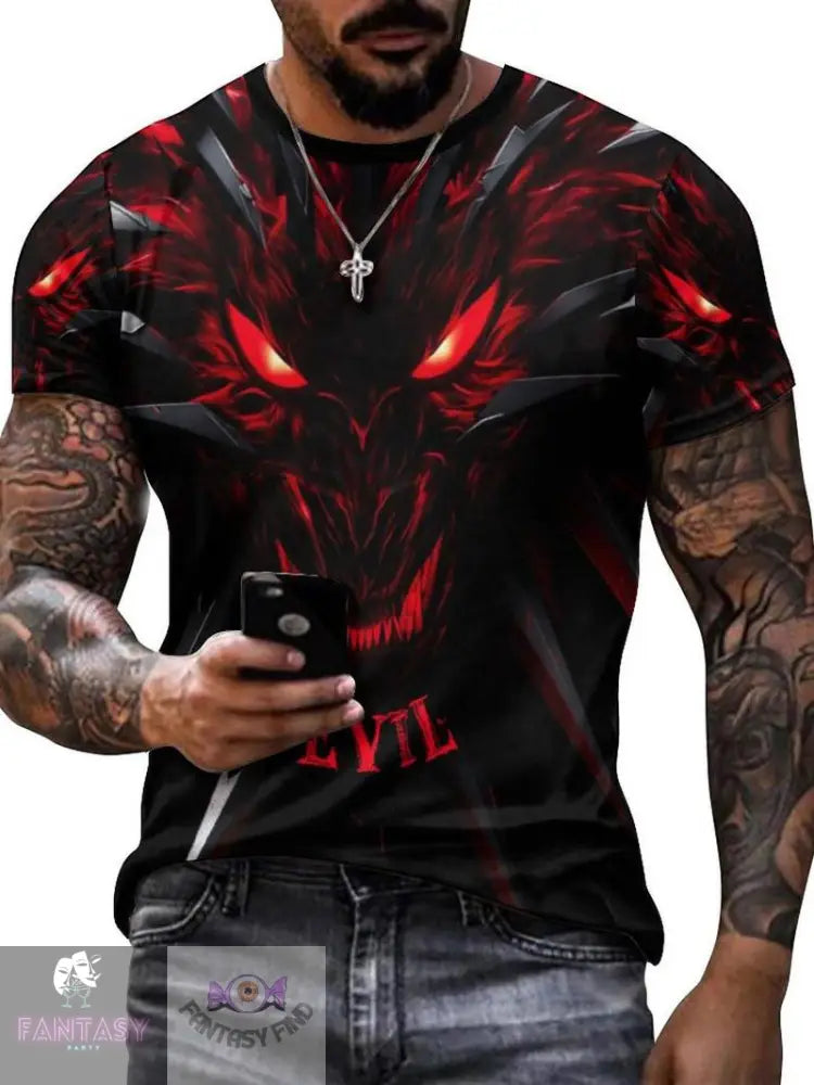 Devil Dragon - Men’s Neck T-Shirt