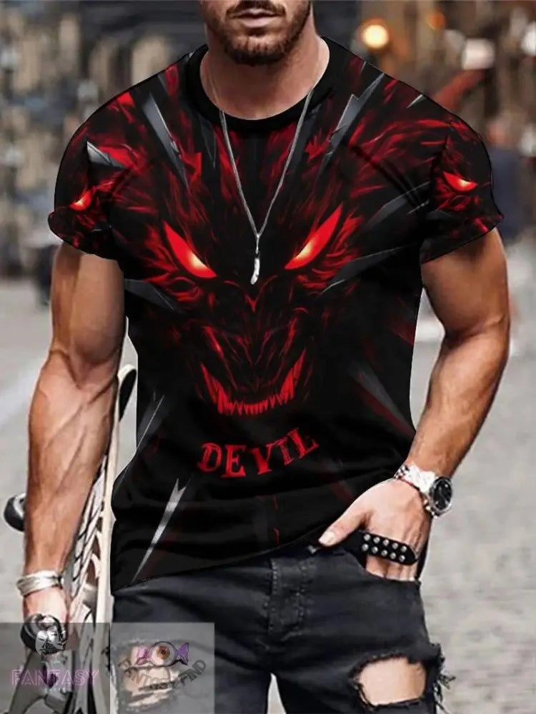 Devil Dragon - Men’s Neck T-Shirt