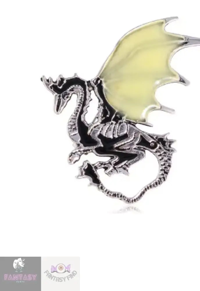 Dragon Pin Brooch- Champagne Gold