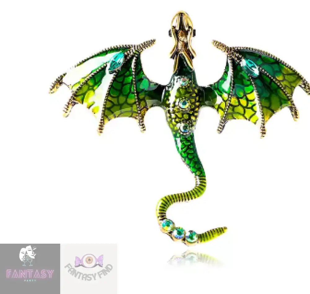 Dragon Pin Brooch- Imitation Rhodium Plated