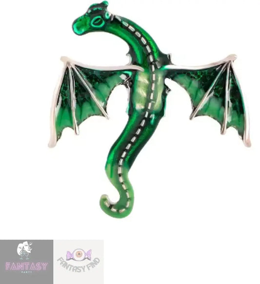 Dragon Pin Brooch- Platinum Plated