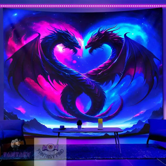 Fantasy Dragon Uv Blacklight Tapestry