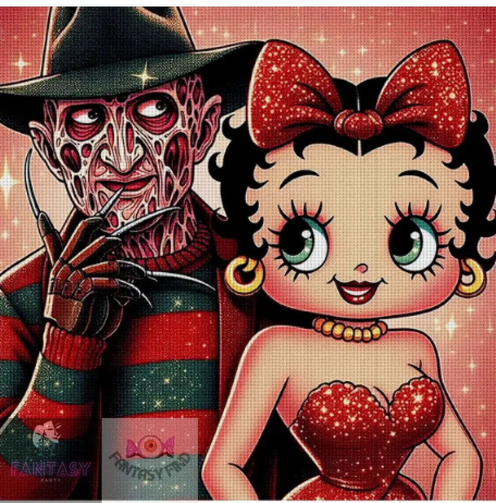 Freddy Kruger With Betty Boop Diamond Art