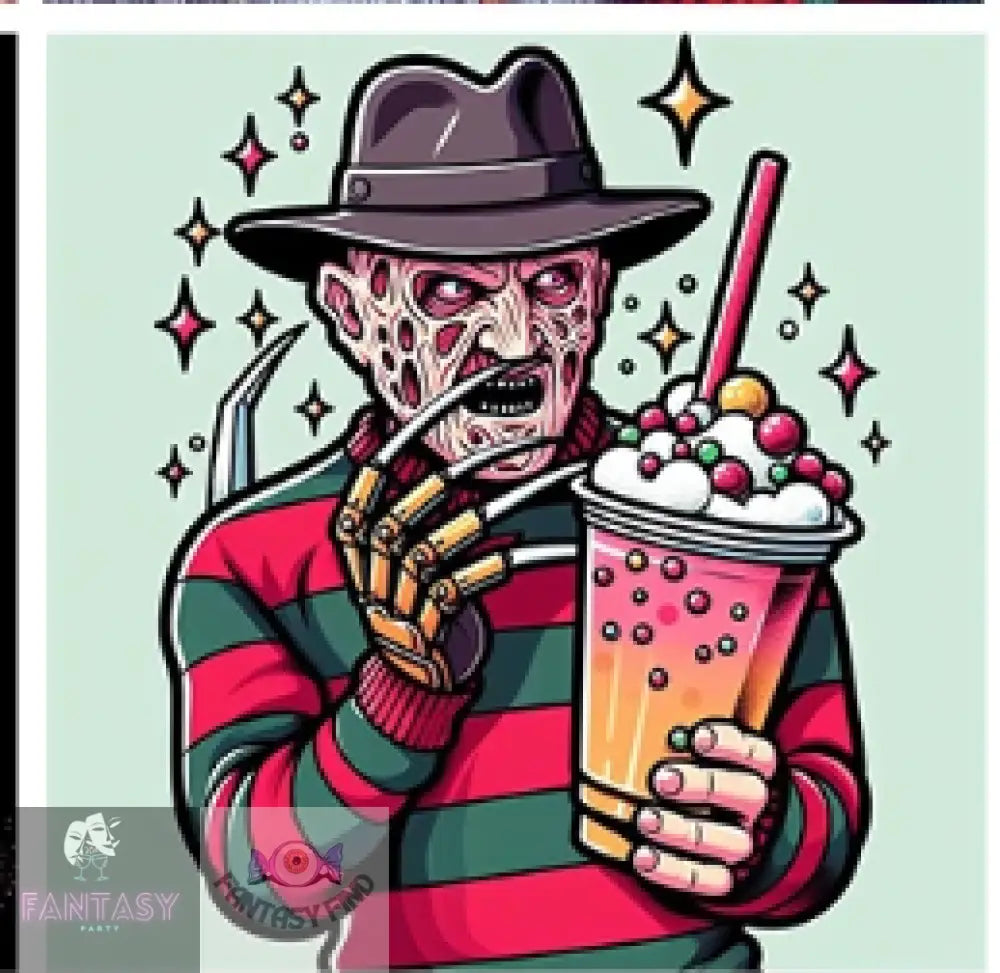 Freddy Kruger With Milkshake T Diamond Art