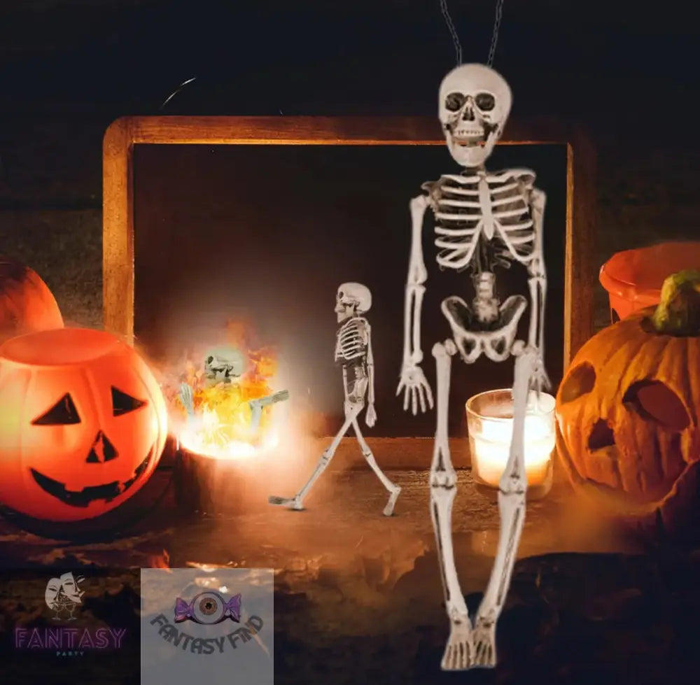 Giant Life Size Human Skeleton Model Horror Bone Posable Halloween Decor 40Cm
