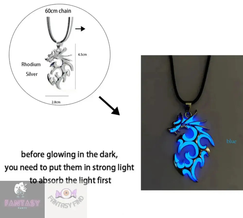 Glow In The Dark Dragon Necklace