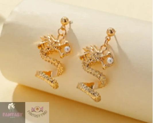 Gold Dragon Earrings