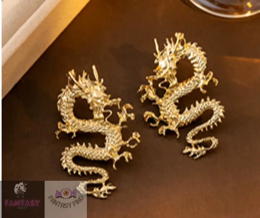 Gold Dragon Earrings