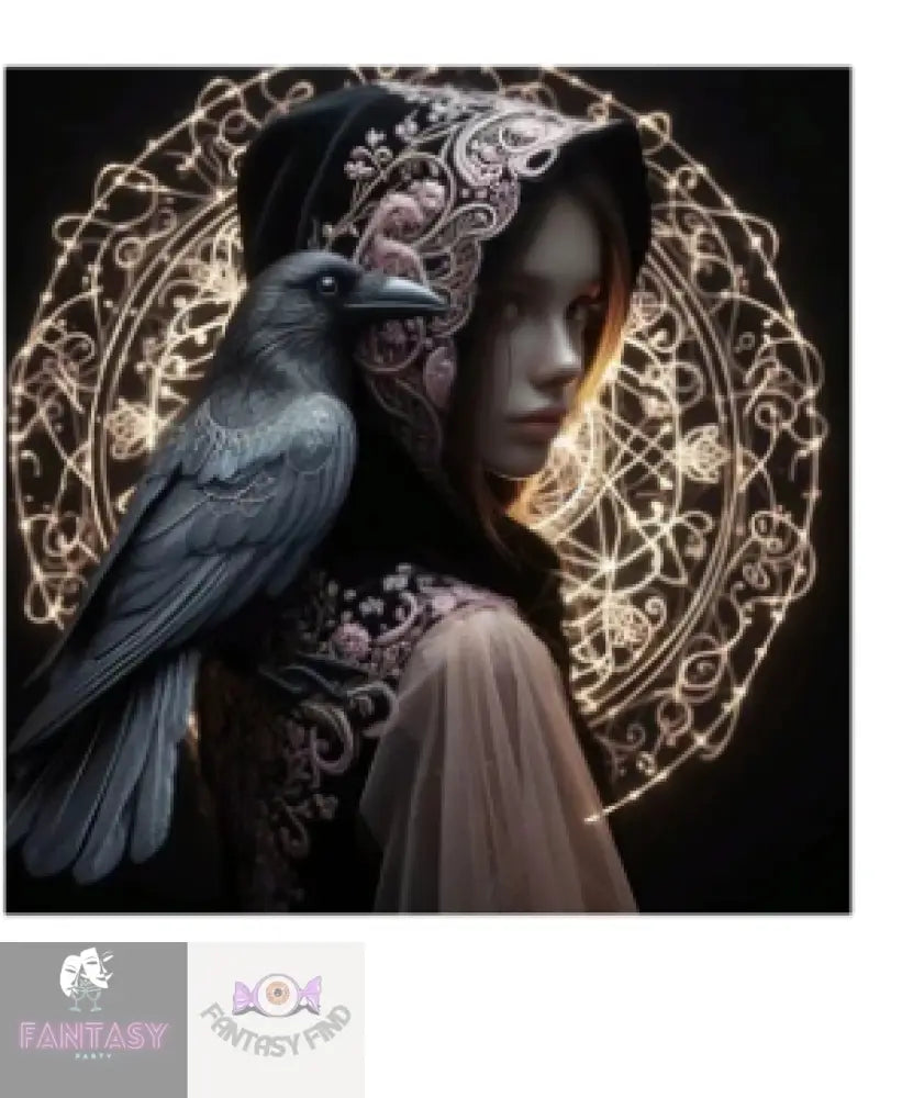 Gothic Girl & Crow 5D Diamond Art