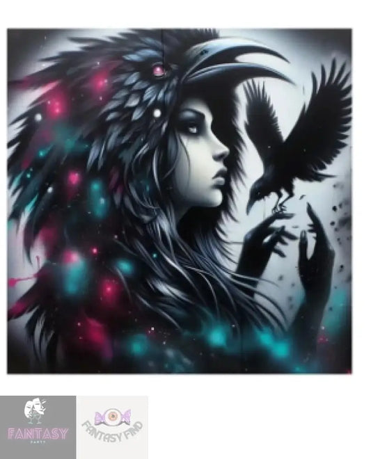 Gothic Girl With Crow 5D Diamond Art