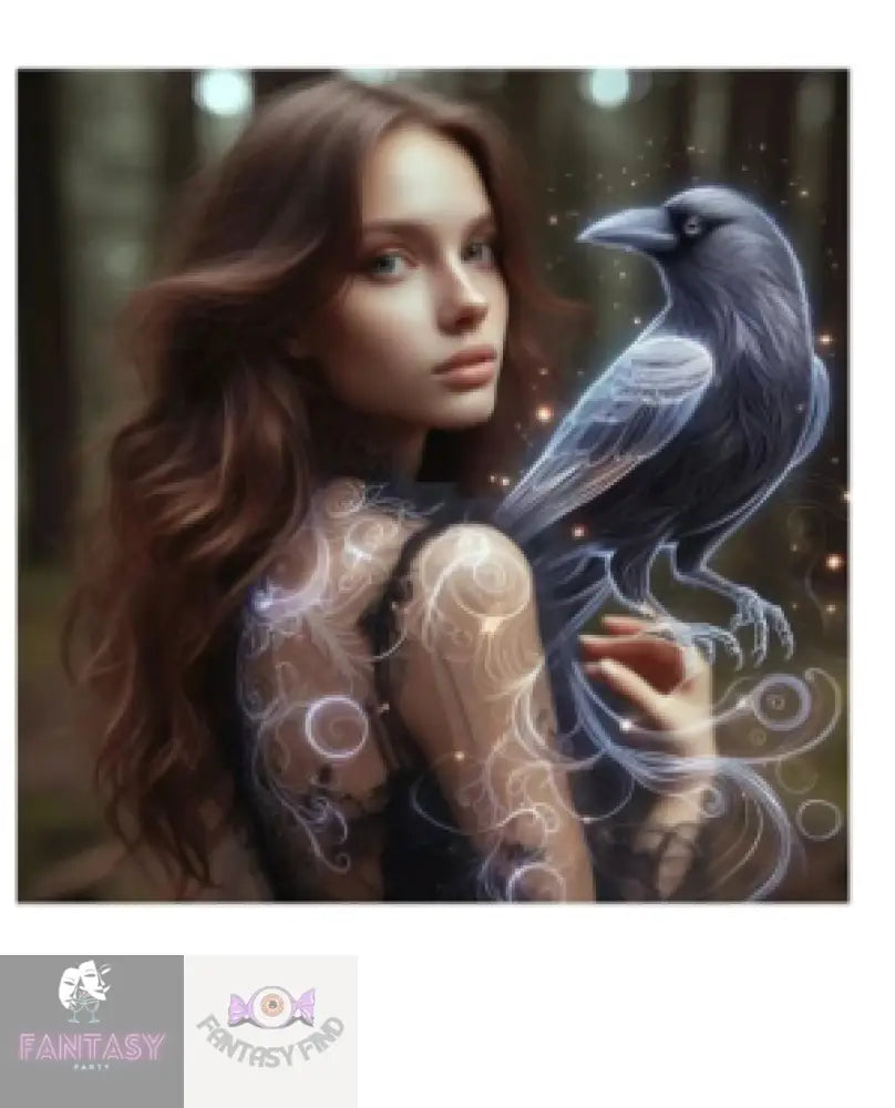 Gothic Girl With Crow 5D Diamond Art