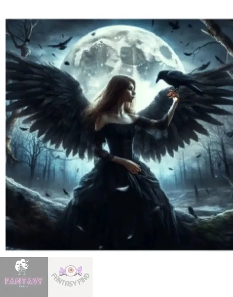 Gothic Girl With Crow 5D Diamond Art