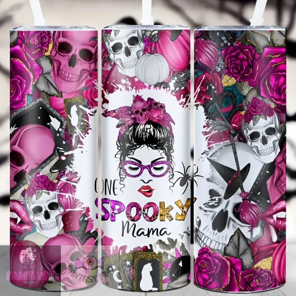 Halloween 20Oz ’One Spooky Mama’ Design Stainless Steel Tumbler With Straw & Lid