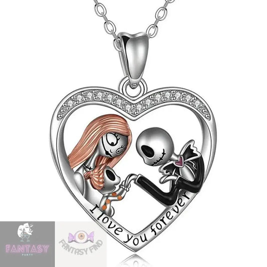 Jack & Sally And Baby Nightmare Before Christmas Necklace -