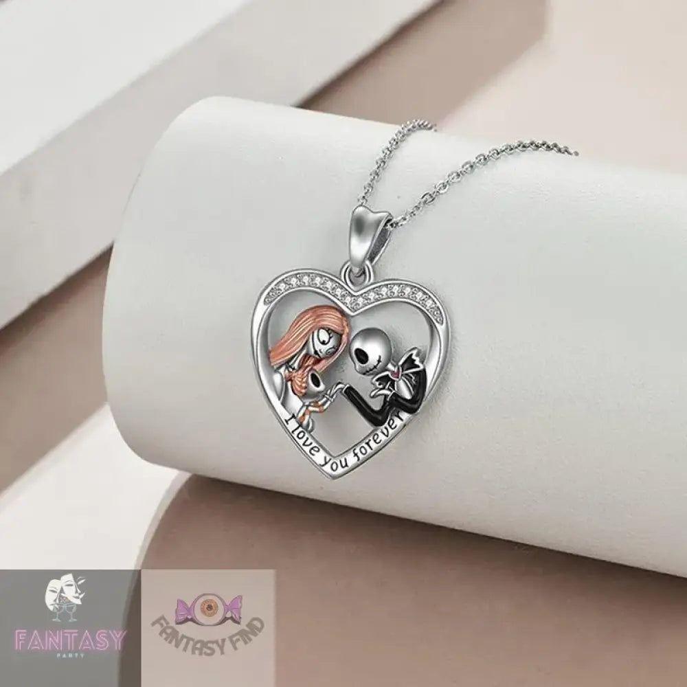 Jack & Sally And Baby Nightmare Before Christmas Necklace -