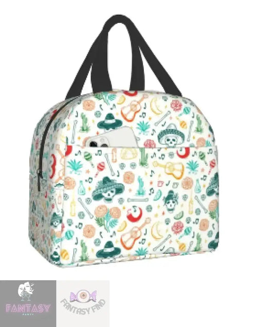 Mexican Skull White Lunch Bag