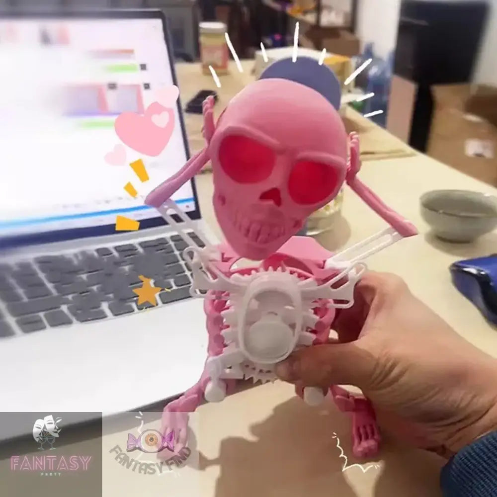 Mini Skull Figurine 3D Dancing Skeleton