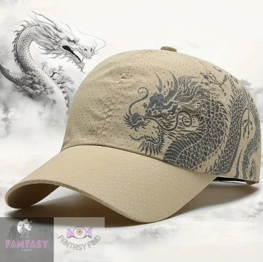 Mythological Dragon Baseball Cap - Kahki