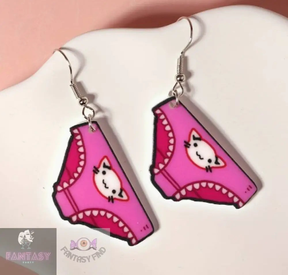 Pink Underwear Earrings