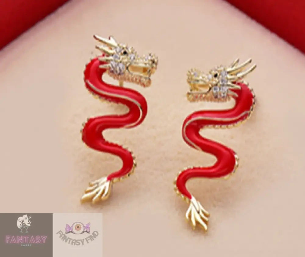 Red Dragon Earrings