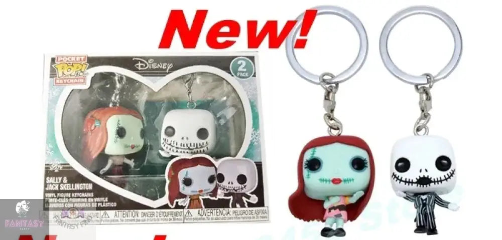 Sally And Jack Funko Pop Keychain