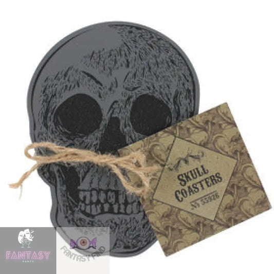 Set Of 4 Mdf Skull Coasters