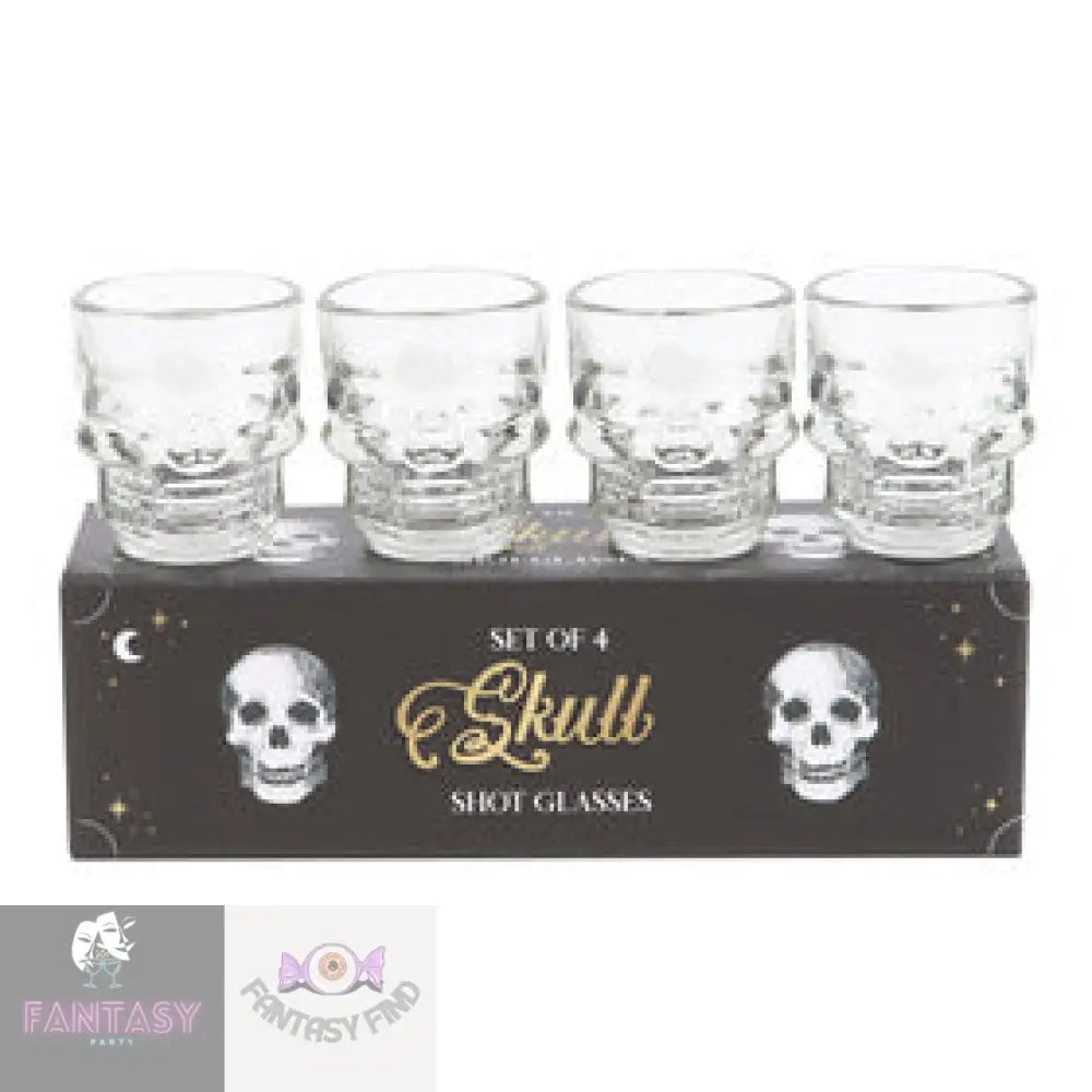 Set Of 4 Skull Shot Glasses