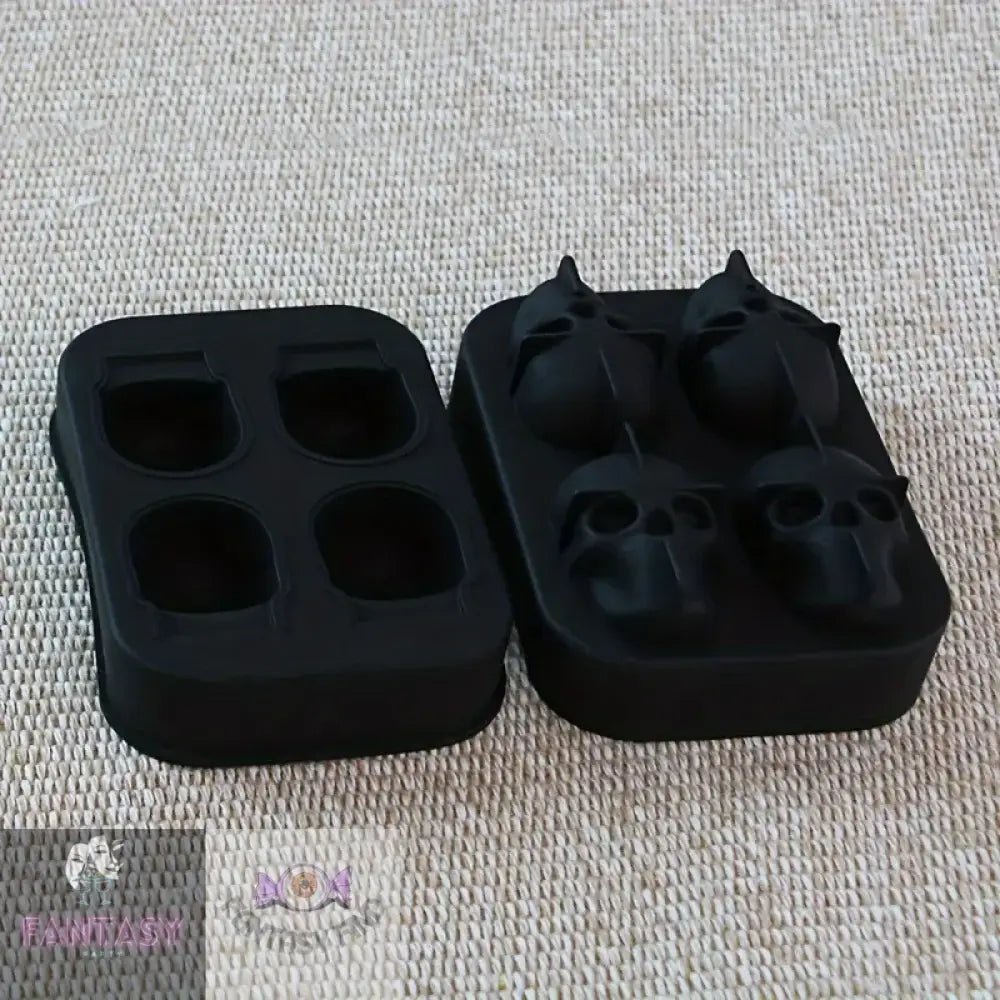 Silicone Skull Ice Moulds 4-Cavity Mold