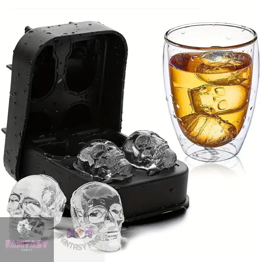 Silicone Skull Ice Moulds 4-Cavity Mold