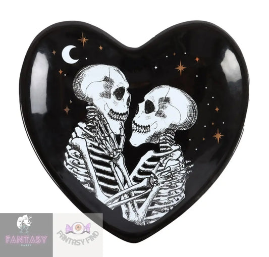 Skeleton Couple Heart Trinket Dish