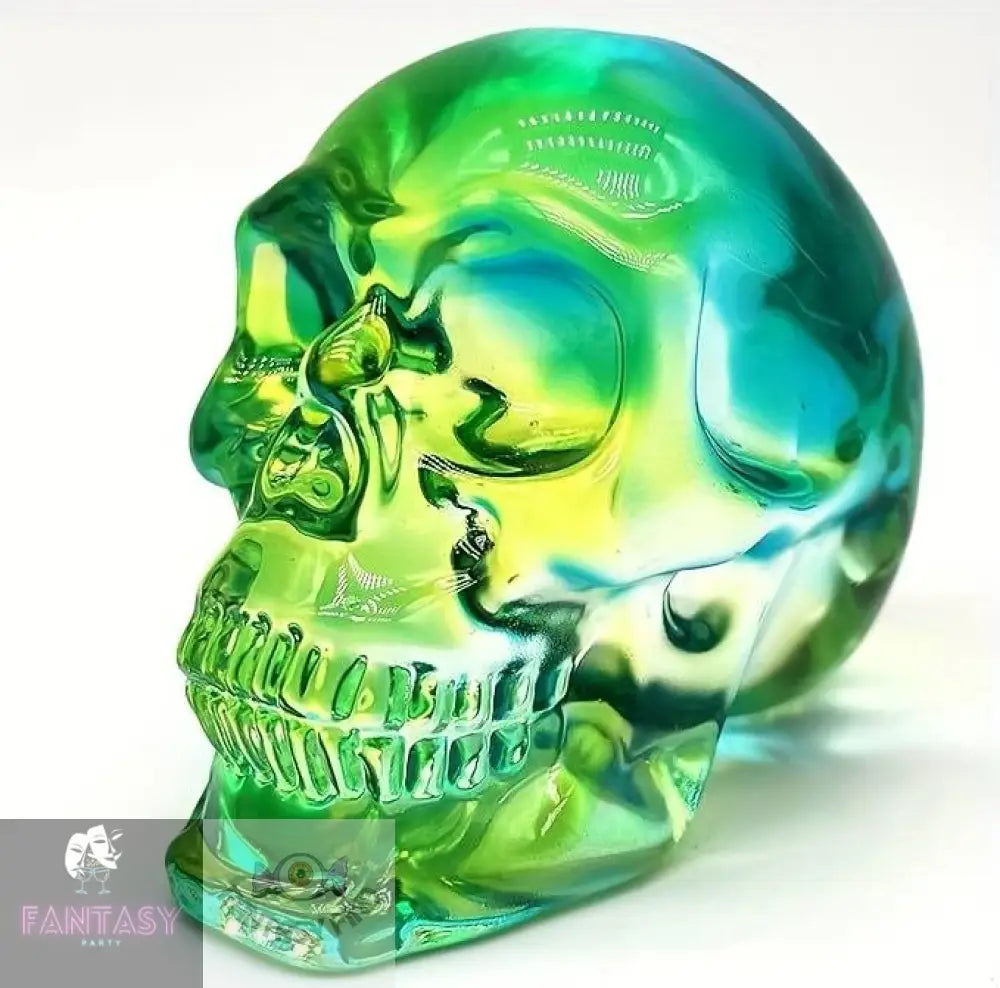 Skull Head Ornament - Blue-Green