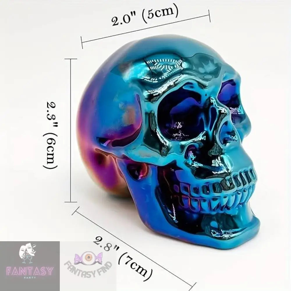 Skull Head Ornament - Blue Ray