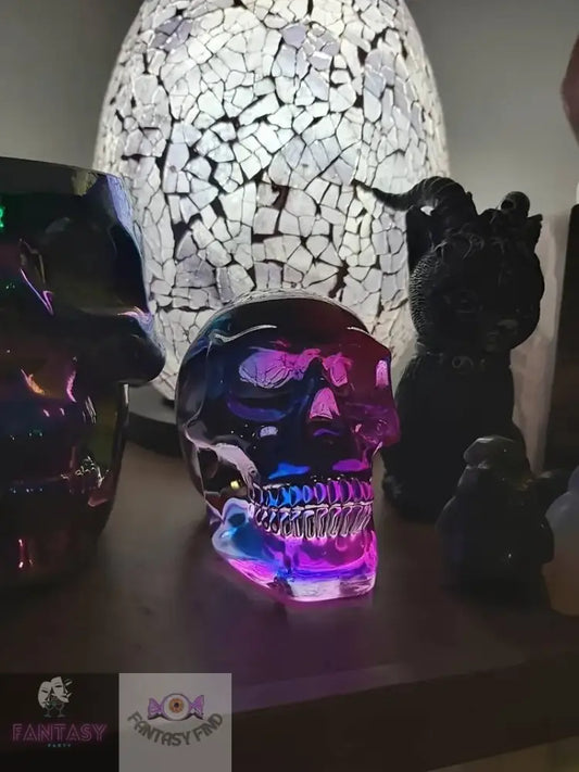 Skull Head Ornament - Pink Blue