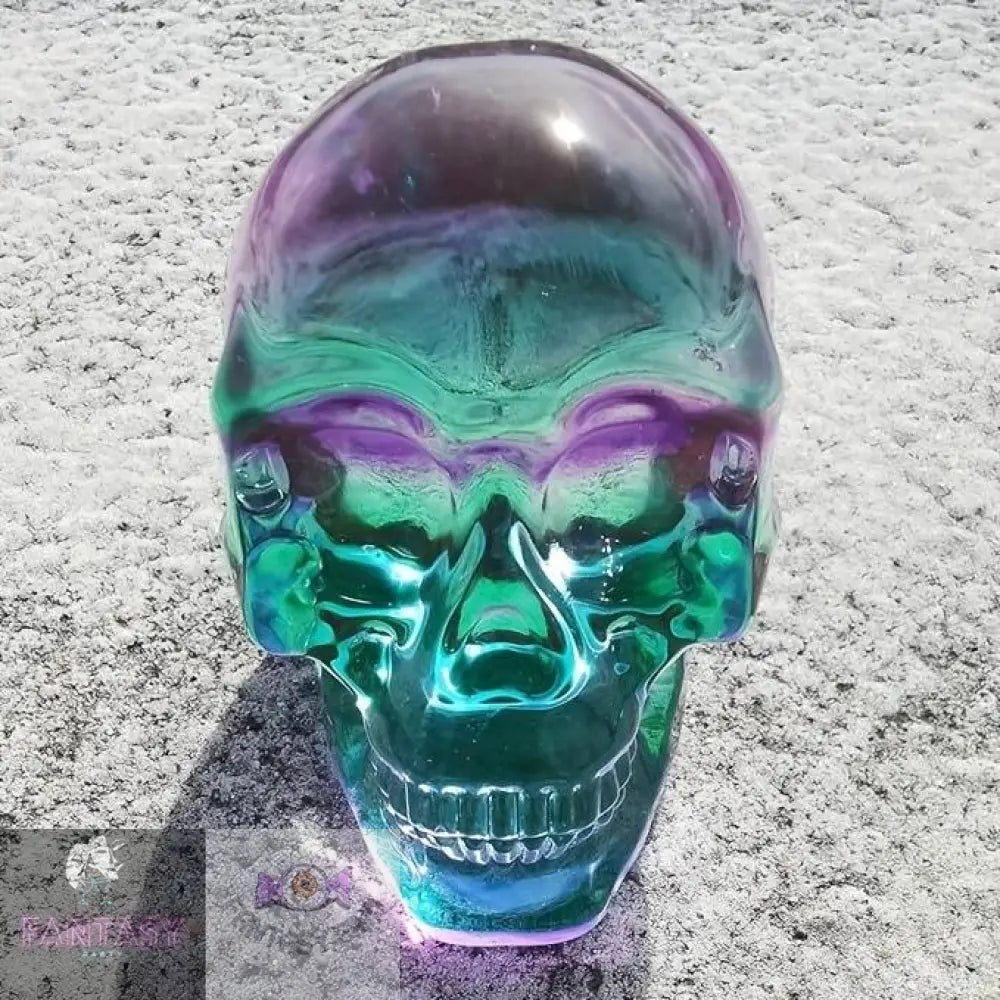 Skull Head Ornament - Purple Green