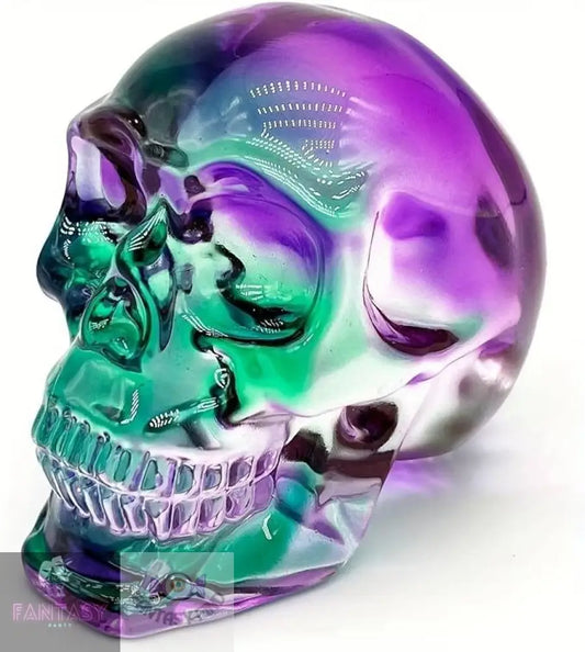 Skull Head Ornament - Purple Green