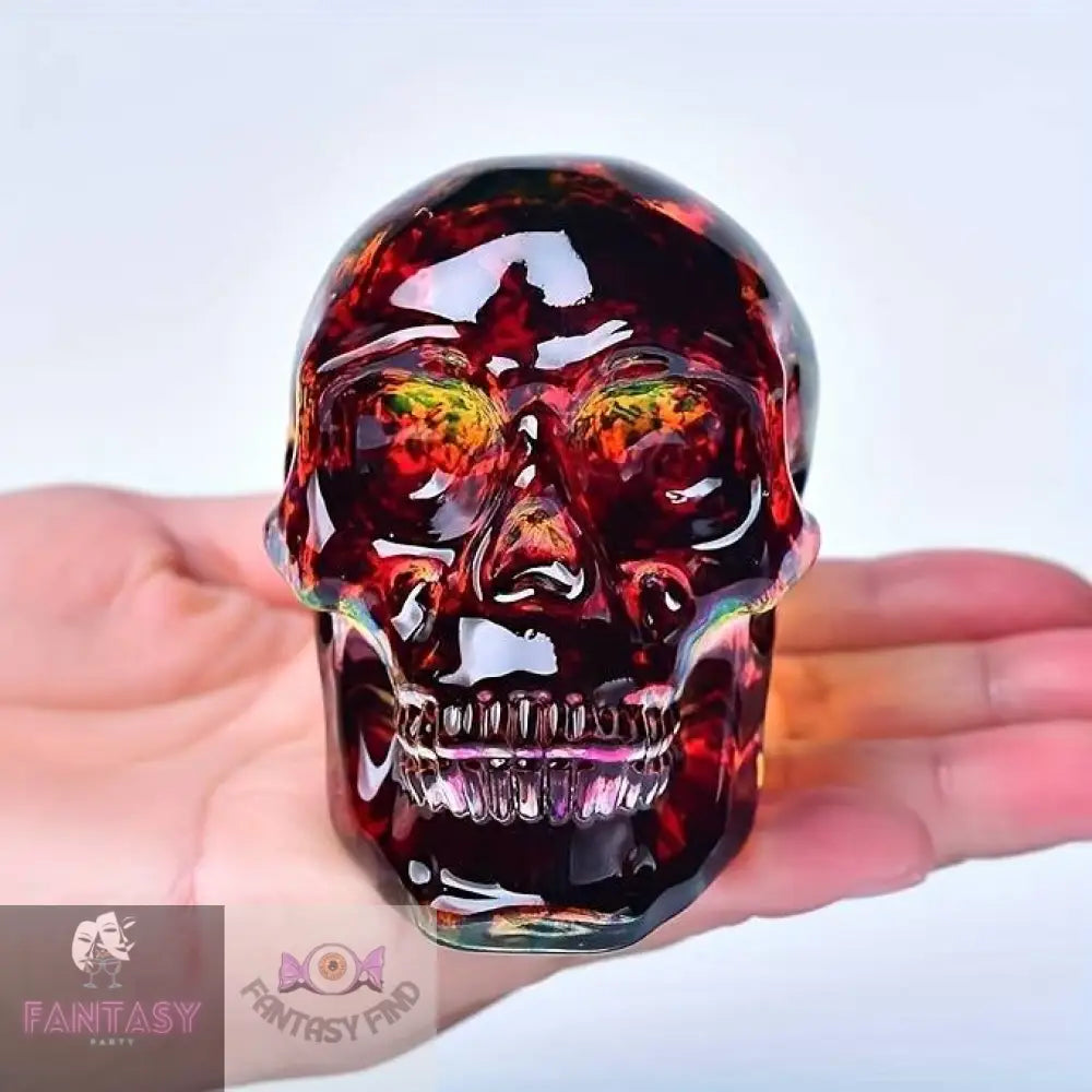 Skull Head Ornament - Red & Green Explosions