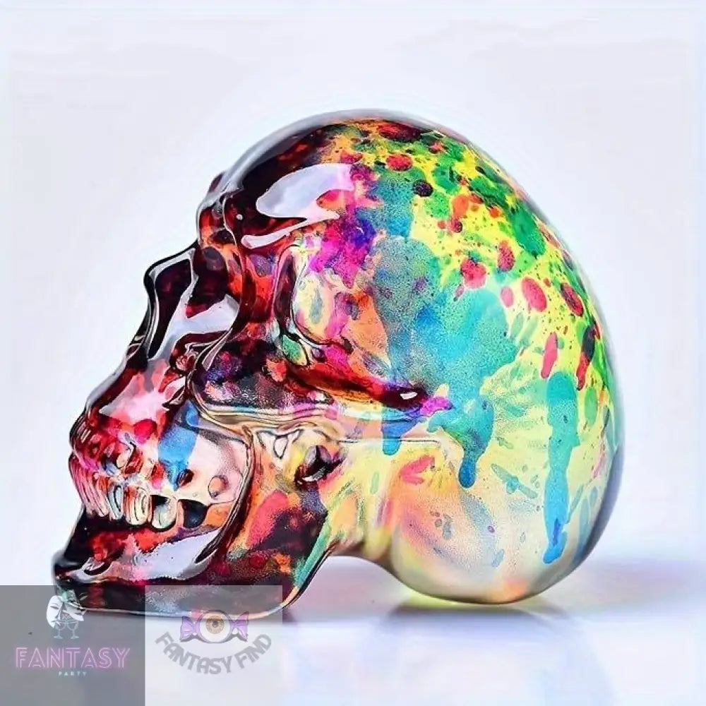 Skull Head Ornament - Red & Green Explosions