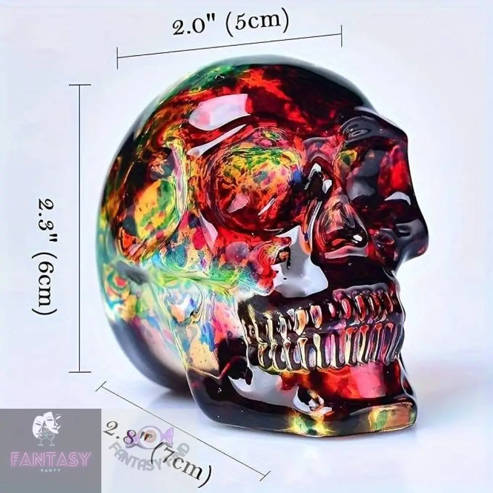 Skull Head Ornament - Red & Green Explosions