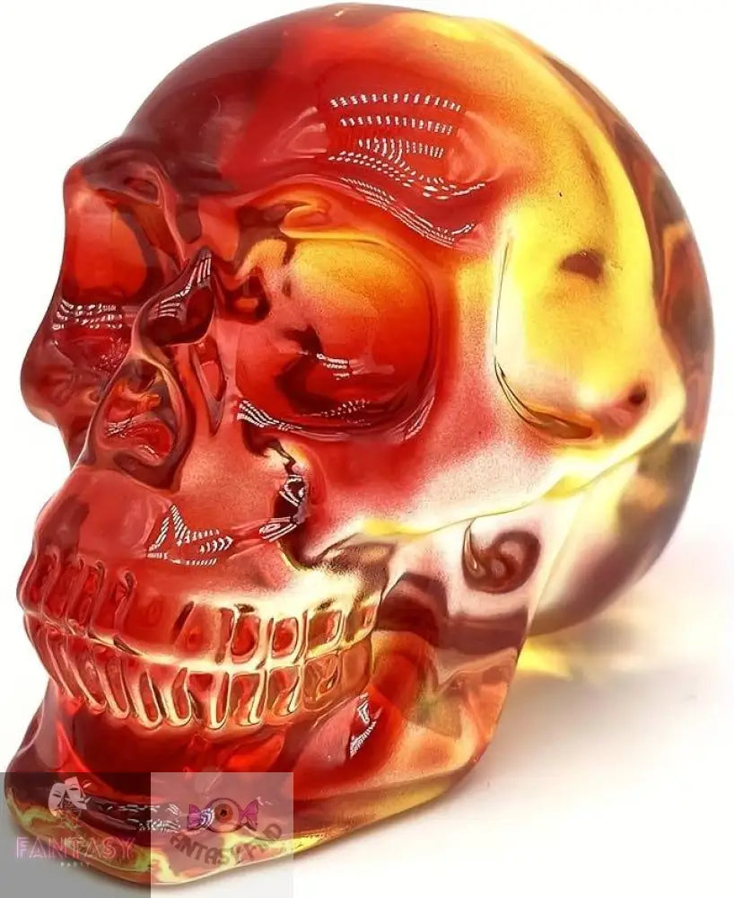 Skull Head Ornament - Yellow Red