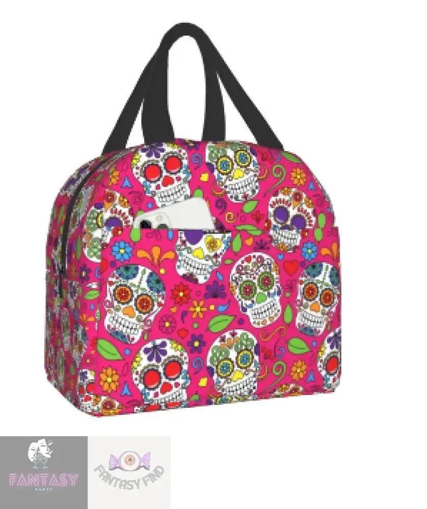 Skull Lunch Bag Pink