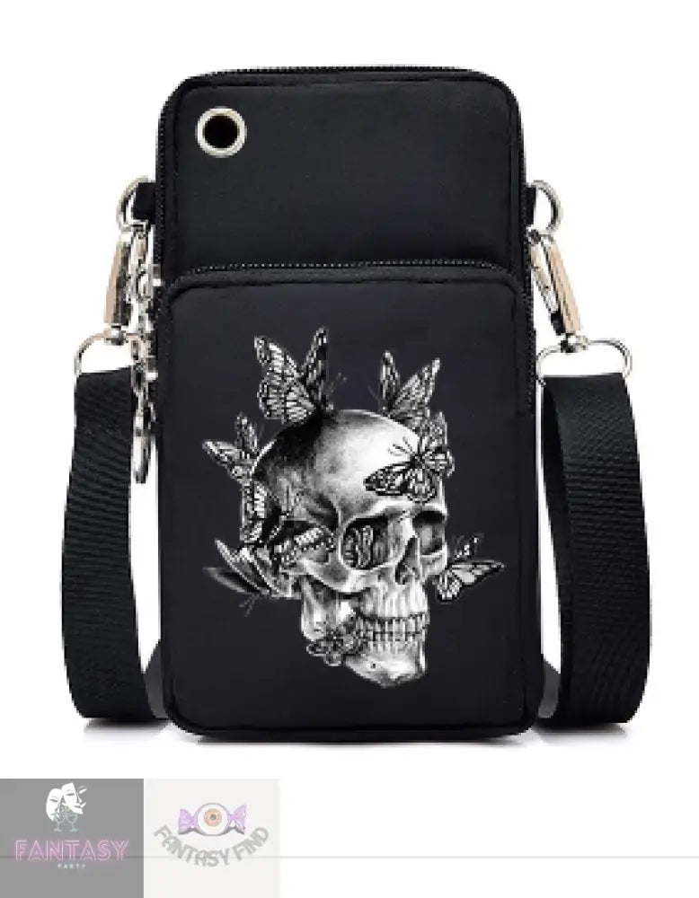 Skull With Butterflies Bag