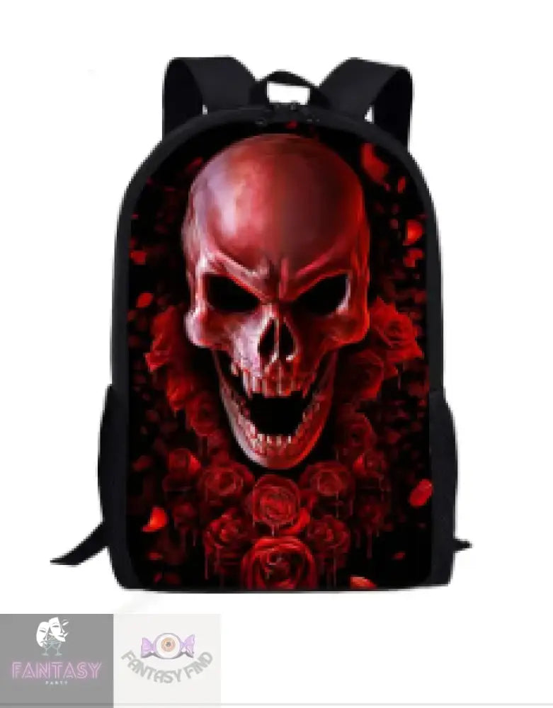 Skull With Red Roses Backpack