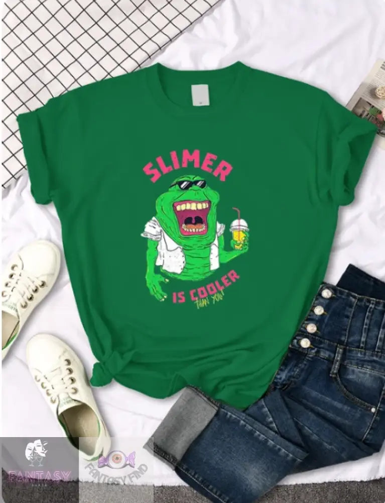 Slimer Is Cooler Women T Shirt - Green