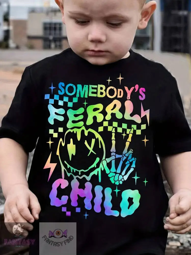 Somebody’s Feral Boy Print T-Shirt -1/8Years