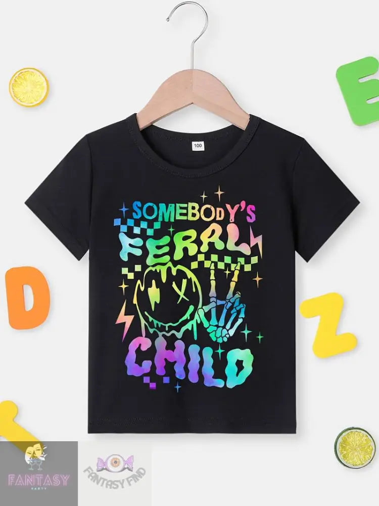 Somebody’s Feral Boy Print T-Shirt -1/8Years