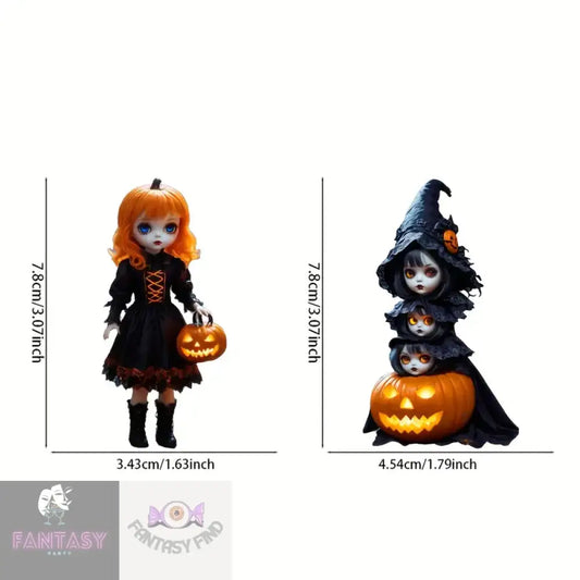 Spooky Acrylic Dolls With Pumpkins - Choice Of Design