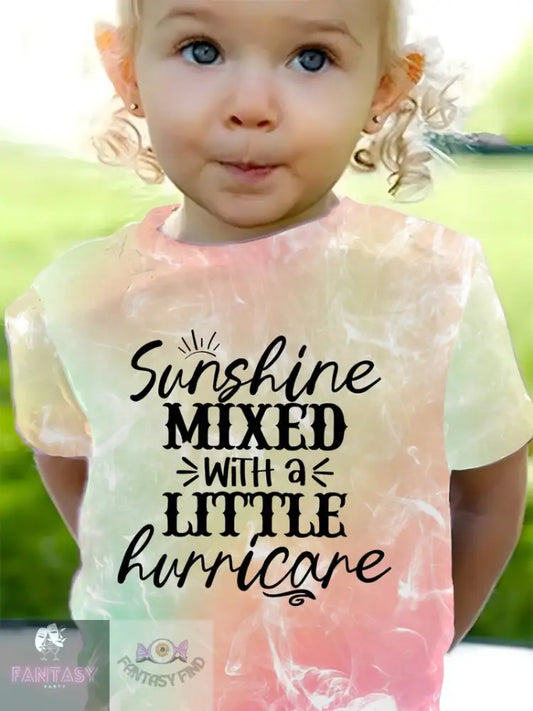 Sunshine Mixed With A Little Hurricane Print T-Shirt -1/8Years - Colours