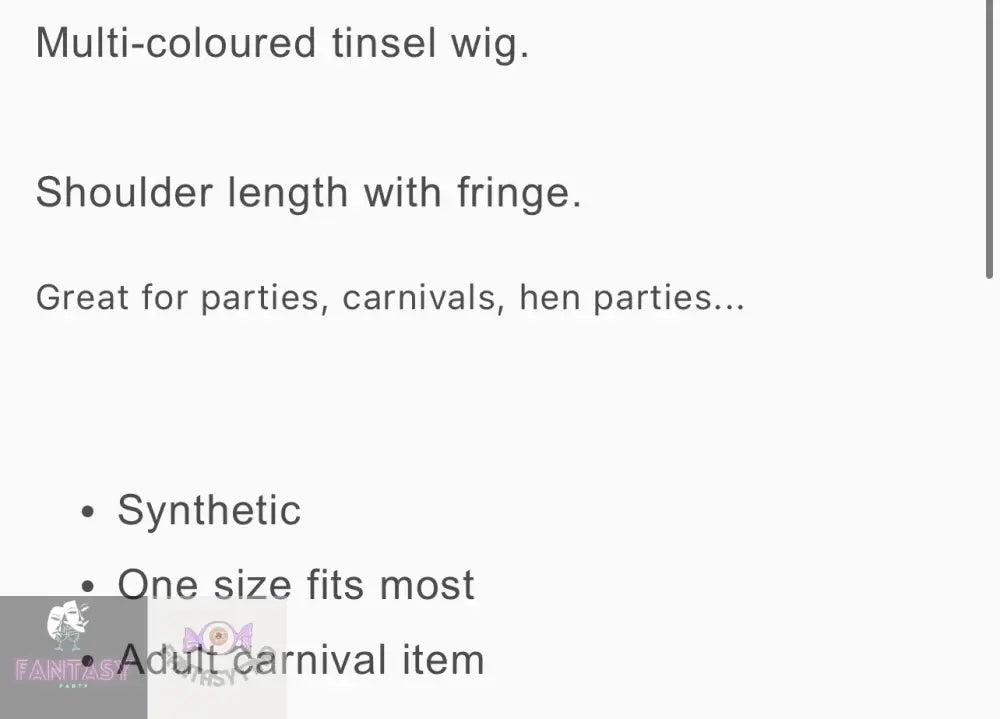 Tinsel Wig - Multicolor